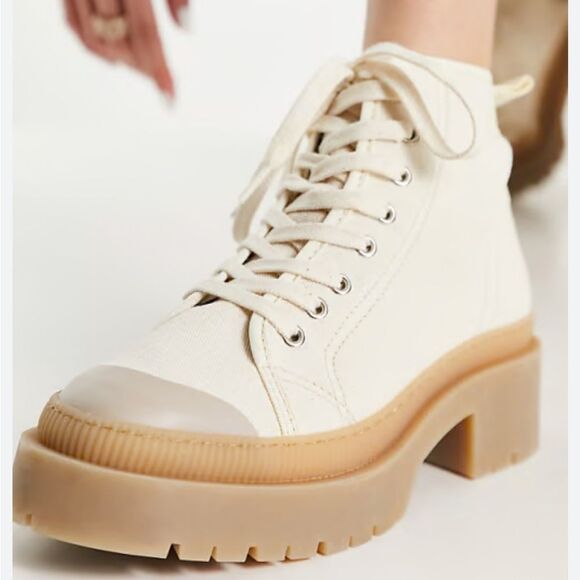 & Other Stories Shoes - & Other Stories canvas boots with a chunky rubber sole Vegan Made in Portugal 7